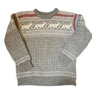 Dale of Norway Gray and Red Crewneck Sweater
